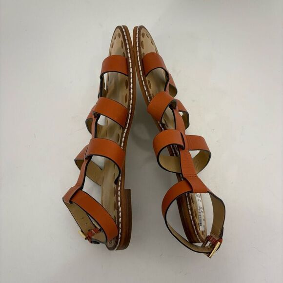 Michael Kors Leather Gladiator Sandals Light Brown Adjustable Strap Size 7 - Picture 9 of 11